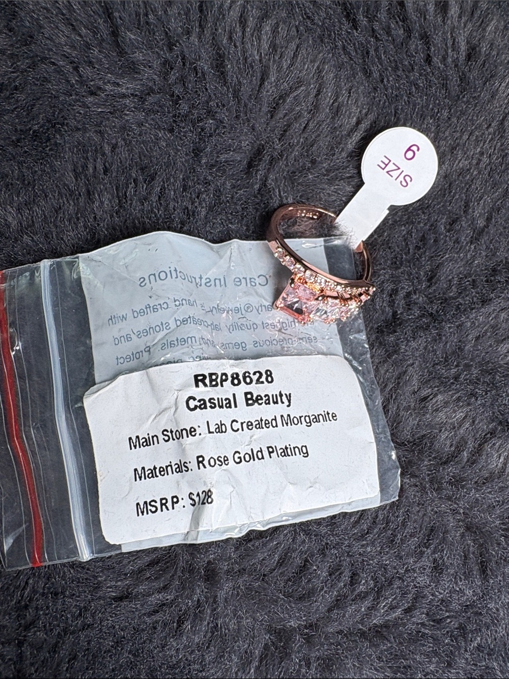 Casual Beauty Rose Gold Morganite Ring - Pink